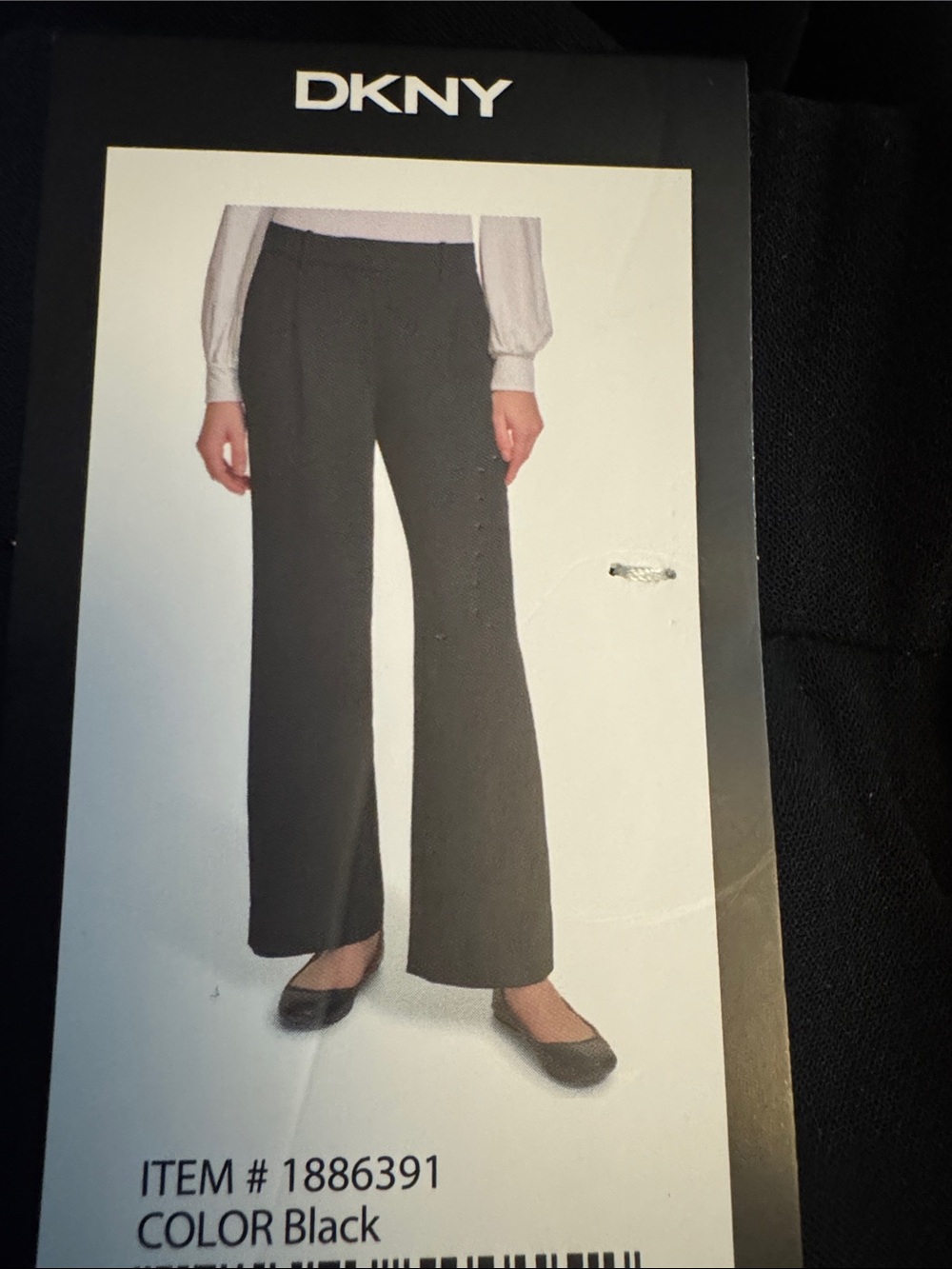 DKNY Black Wide-Leg Dress Pants